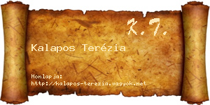 Kalapos Terézia névjegykártya
